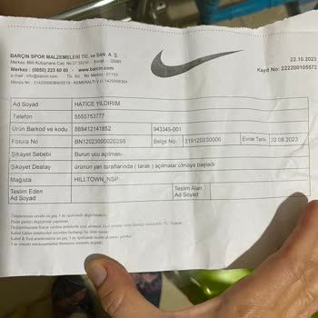 Kusurlu Ürün, Nike, İzmir Barçın Spor