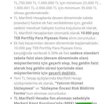 TEB Portfoy Para Piyasası Fonu Kesintisi