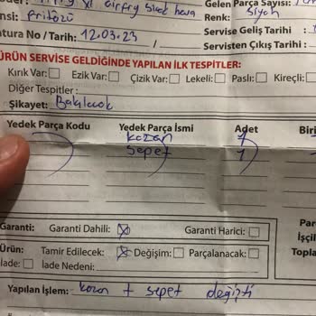 Schafer Airfry Ürünümün Servis Süreci