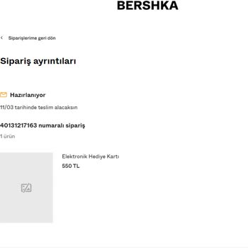 Bershka Elektronik Hediye Kartı Sorunu!