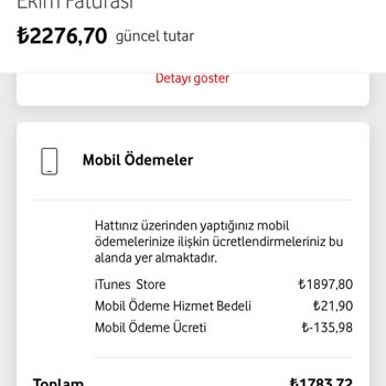 Vodafone İtunes Bilinmeyen Harcamalar
