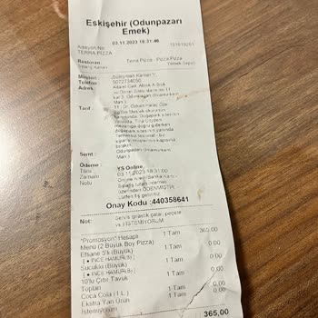 Terra Pizza Büyük Boy Ücretine Orta Boy Pizza Gönderdiler