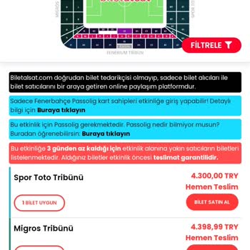 Passolig Uygulamasından Maç Bileti Alamıyoruz.