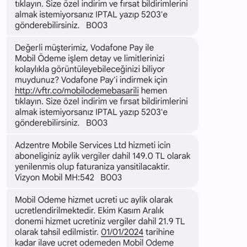 Vodafone Mobbyland Haber Vermeden Faturaya Ücret Yansıtıyor Ve Alıyor