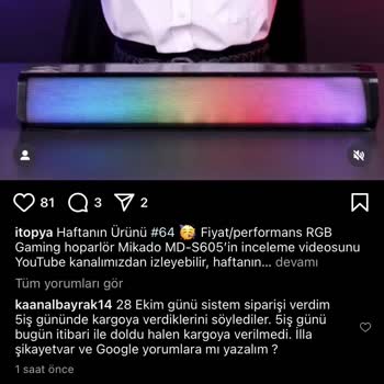 İtopya Bilgisayar Sipariş Verdiğim Sistemi Halen Göndermemesi