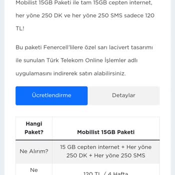 Fenercell.com Mobilist 15 GB Yalanı