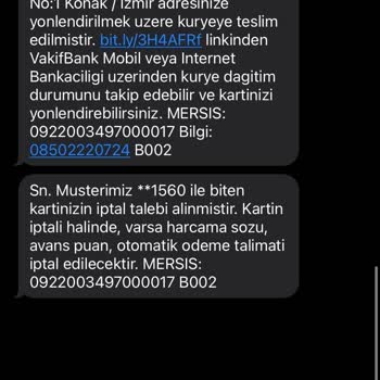 VakıfBank Talebim Olmayan Kart Gönderiyor
