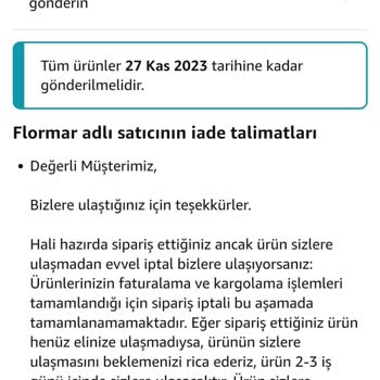 Amazon Ürün İadesini Yaptığım Halde Bana Ulaşmamış Gözüküyor