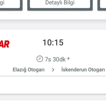 Öz Elazığlılar Turizm Bilet Tarifesinde Yazan Mesafe Aşımı