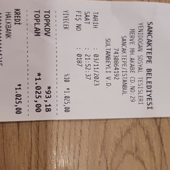 Sancaktepe Belediyesi Restorant Ek Ücret