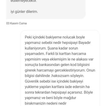 Hepsiburada Hepsipay Cüzdanımı Dondurmuş