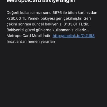 MetropolCard Metropol Karttan Bana Ait Olmayan Bir Kart Olduğunu Düşünüyorum