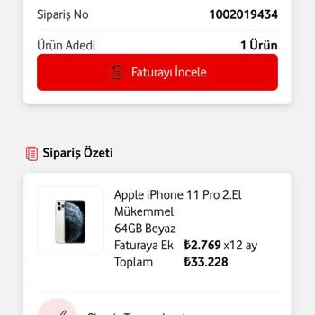 Vodafone İade Talebi Oluştur Gözükmüyor