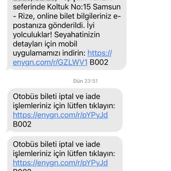 Enuygun.com Otobüs Bilet İptali