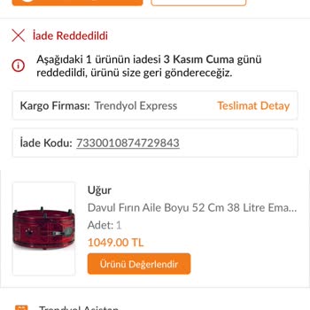 Trendyol İade İşlemi Yapmıyor