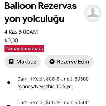 Uber Balon Yolculuğu Şikayeti
