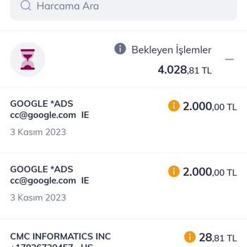 Google İznim Olmadan Kredi Kartı Hesabımdan 4000 TL Para Çekilmiş!