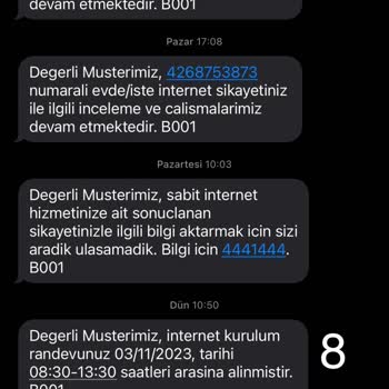 Türk Telekom İnternet Kurulumuna Gelmemekte