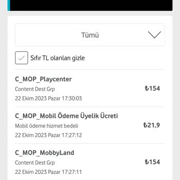 Vodafone'dan Faturama Yansıtılan
