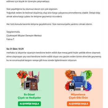 Fotomcity Teslim Edilmeyen Kargom