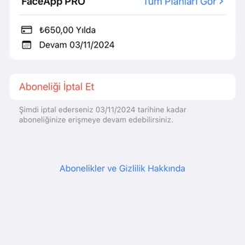 Faceapp İzin Vermeden Kartımdan Para Çekilmiş 650 TL