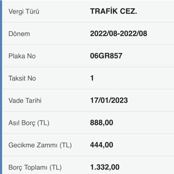 Gelir İdaresi Başkanlığı İki Bin Tl'altındaki Trafik Cezamın Silinmesini İstiyorum