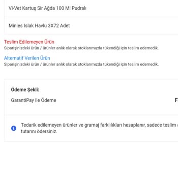 Migros Mion Ürünlerimi Göndermedi