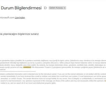 Avansas Tedarik Edilemeyip Geçiştirilen Bir Sipariş...