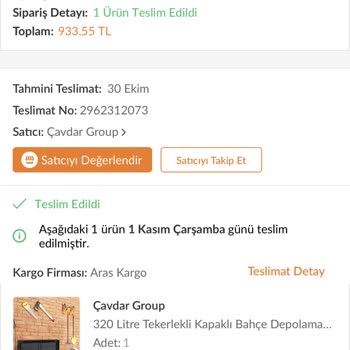 Aras Kargo Ürün Teslim Edilmedi