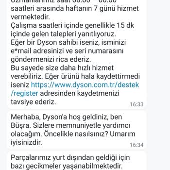 Dyson Pişmanlıktır Eski Ürün Yedek Parça Tedariği Yapmıyorlar