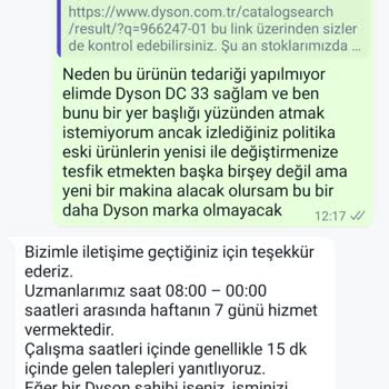 Dyson Pişmanlıktır Eski Ürün Yedek Parça Tedariği Yapmıyorlar