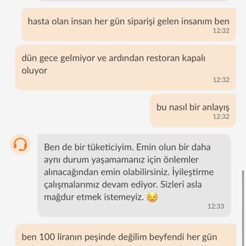 Trendyol Yemek Sipariş İptali Evde Olmama Rağmen