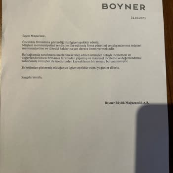 Boyner P*** L******** Marka Ayakkabının Ayıplı Veya Dayanıksız Oluşu Hk.