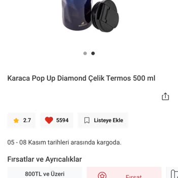 Karaca Züccaciye İlk Kullanımda Termos Elimde Patladı!