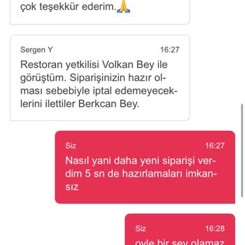 Yemeksepeti Yemek İptal Hizmeti