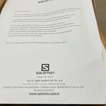 Salomon Ayakkabı İç Kısmının Yırtılması