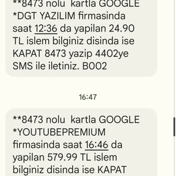 YouTube Kredi Kartımdan Bilgim Dışında Para Çekimi Yapıldı