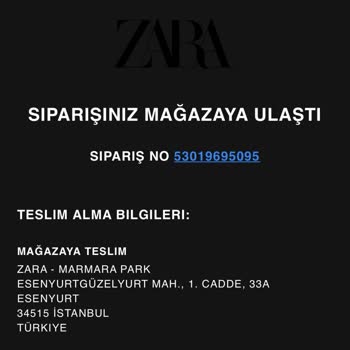 Zara Online Olarak Aldığım Ürünün Verilmemesi