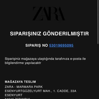 Zara Online Olarak Aldığım Ürünün Verilmemesi