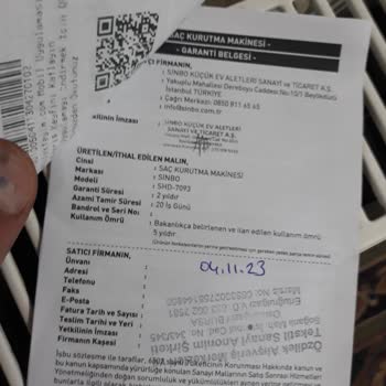 Sinbo Sac Kurutma Makinesi Özdilek'ten Aldım