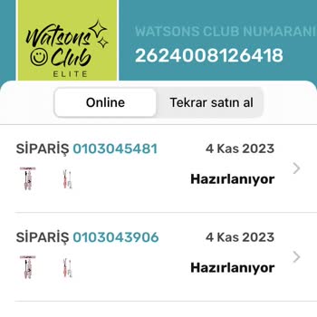 Watsons Üründen Bir Tane Sipariş Ettim İki Tane Gözüküyor