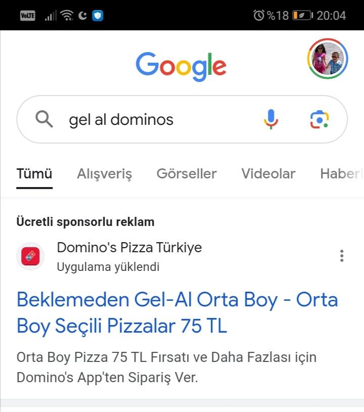 Domino's Pizza Bir Anda Fiyat Artışı Gözükmesi Ama Sayfa Girişi 75TL Gözüküyor Şikayetvar