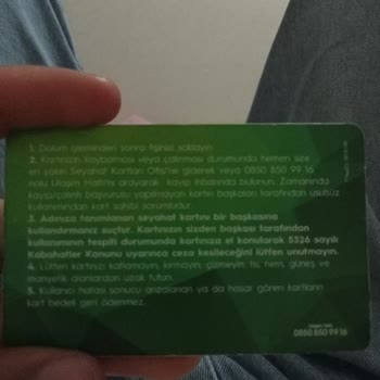 BURULAŞ Kart Seri Numarası Silindi