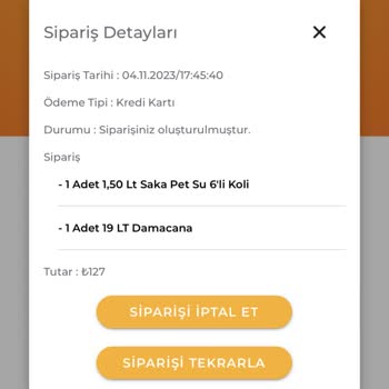 Saka Su Teslim Edilmeyen Sipariş