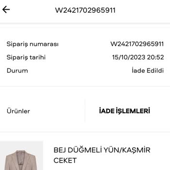 W Collection Ücret İademi Alamıyorum