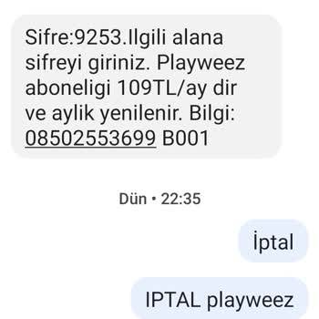 Playweez İsteğim Dışı Abonelikler
