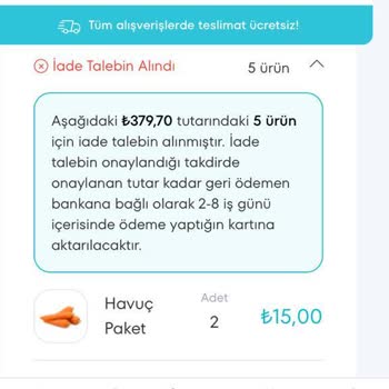 A101 Kapıda Uygulaması Eksik Sipariş Sorunu