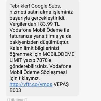 Vodafone Bilgim Dışı Para Kesintisi