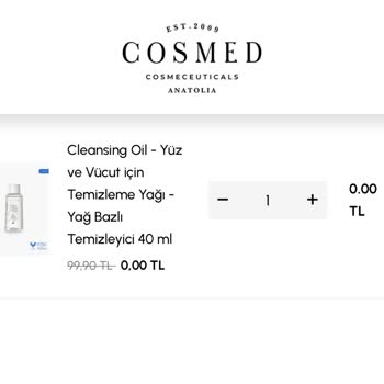 Cosmed 1000ml Ürün 463TL Fiyatta Sipariş Ettim 40ml Tester Ürün Gönderildi