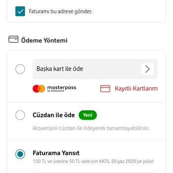 Vodafone Her Şey Yanımda " Satın Alınabilir Limit Aşıldı " Hatası